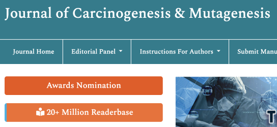 Screenshot from the Journal of Carcinogenesis & Mutagenesis.